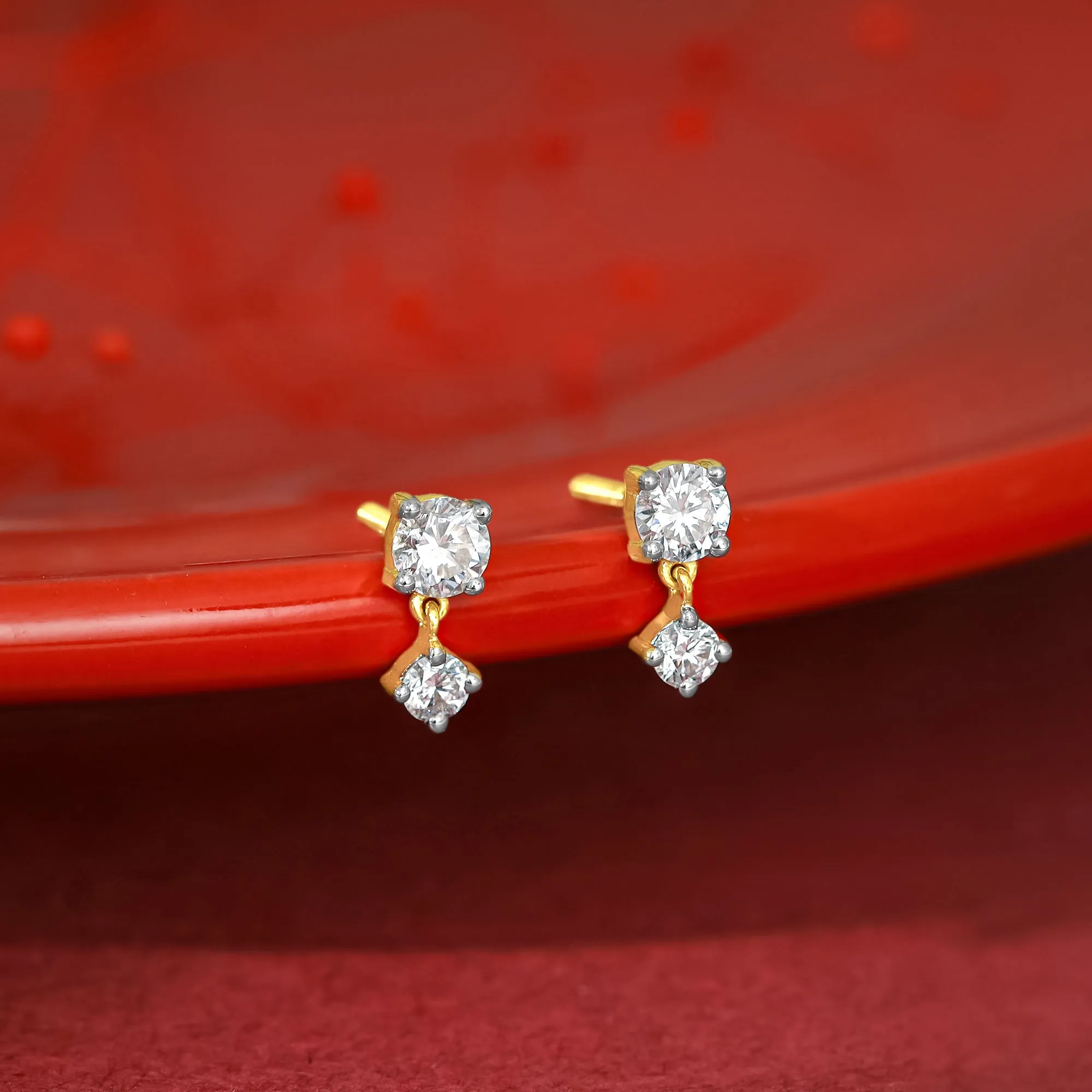 Gold Paseo Solitaire Diamond Studs Giva