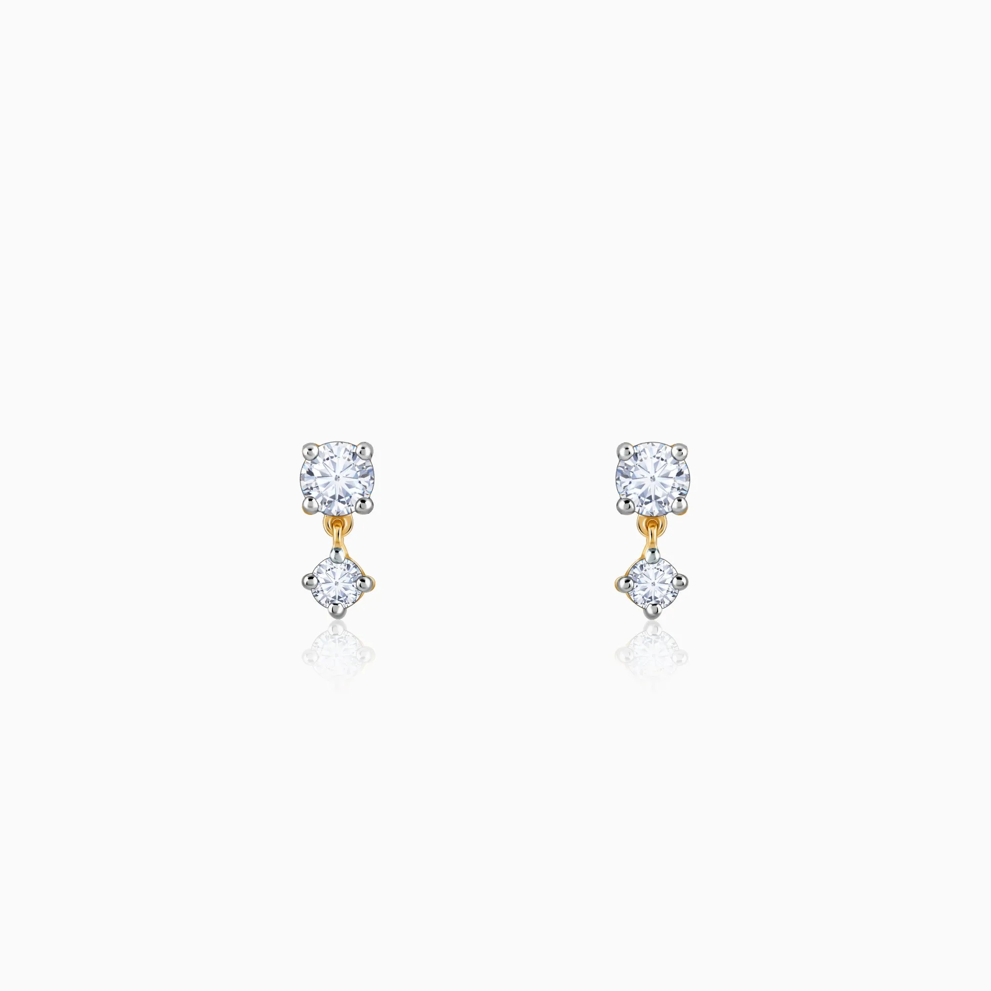 Gold Paseo Solitaire Diamond Studs Giva