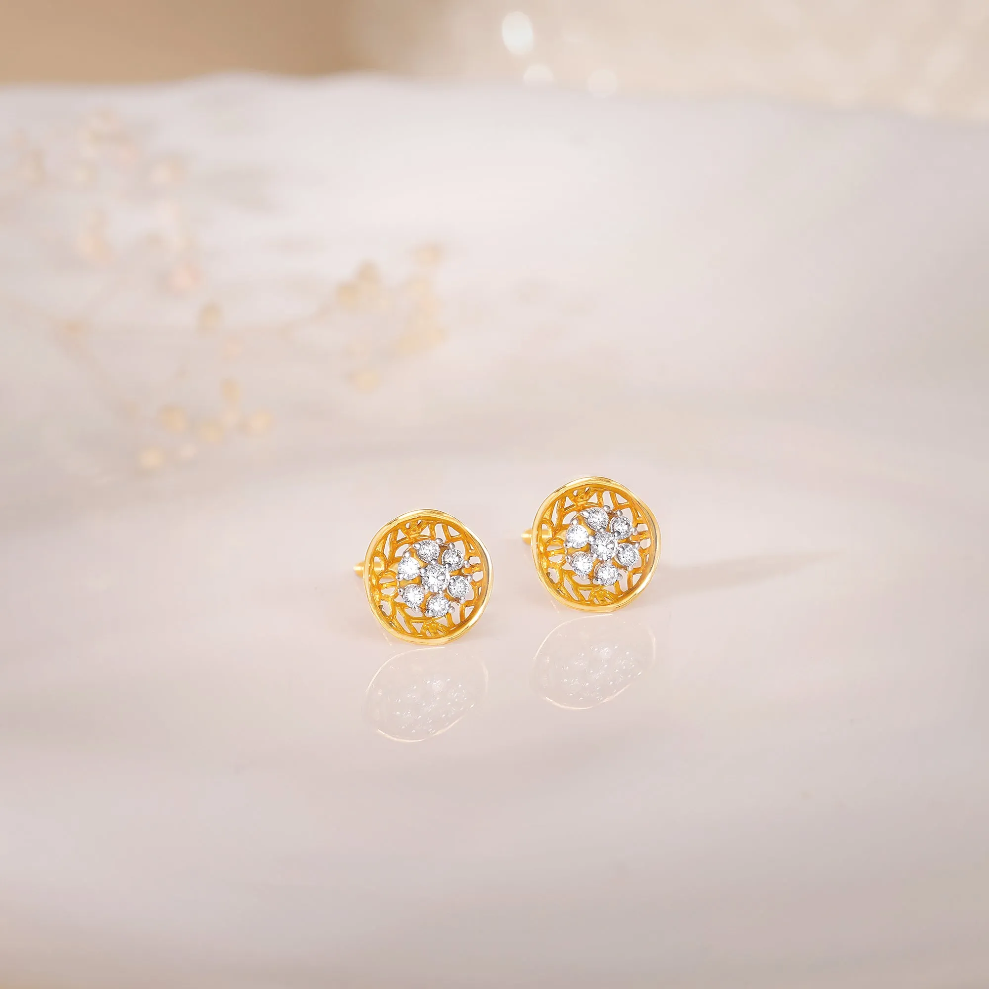 Gold Plethora Diamond Earrings Giva