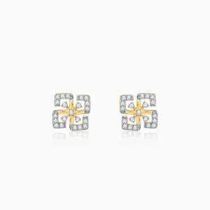 Gold Quadrado Diamond Earrings Giva
