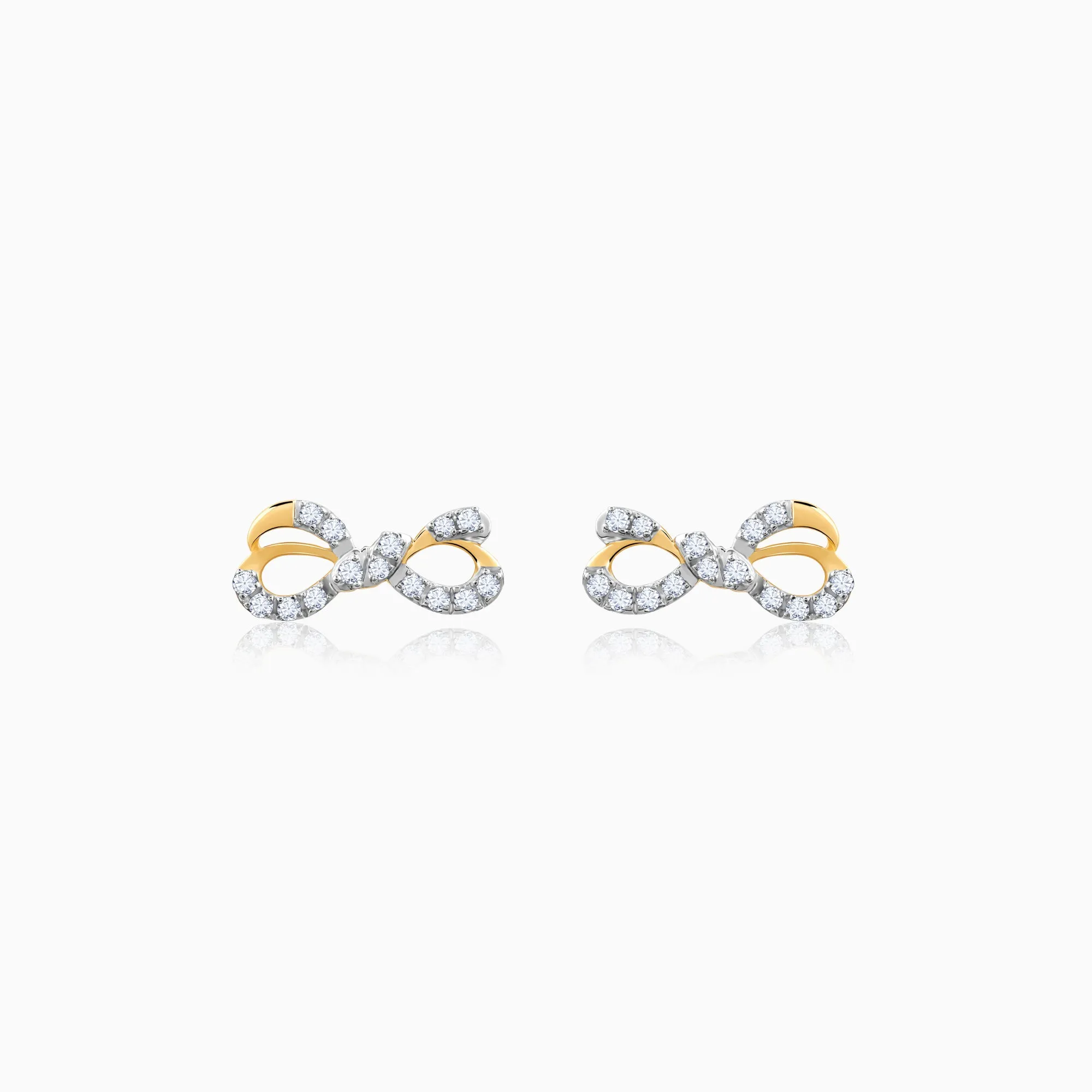 Gold Ribbon Love Diamond Earrings Giva