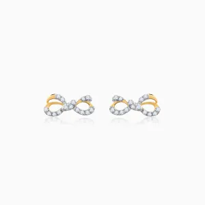Gold Ribbon Love Diamond Earrings Giva