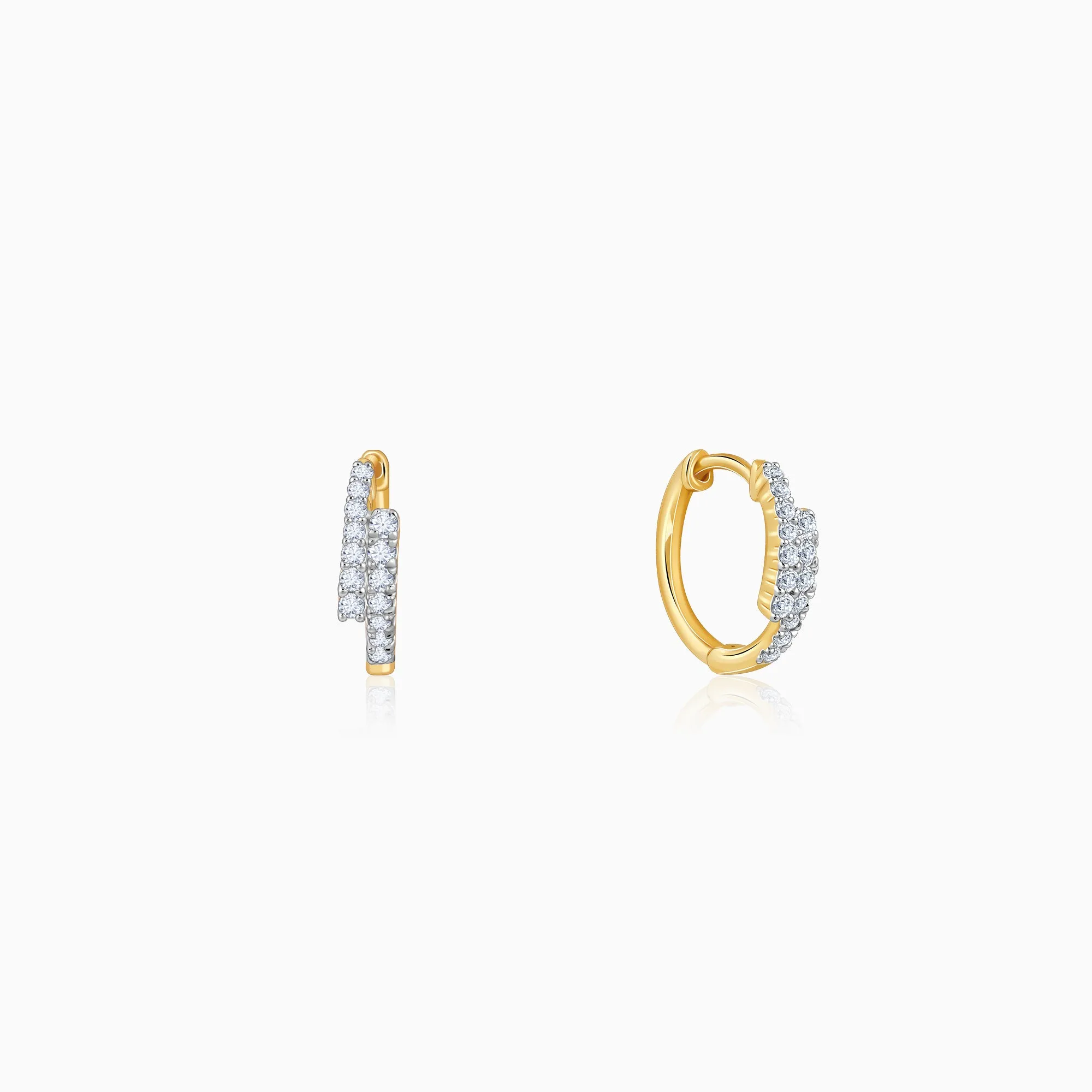 Gold Serene Shine Diamond Earrings Giva