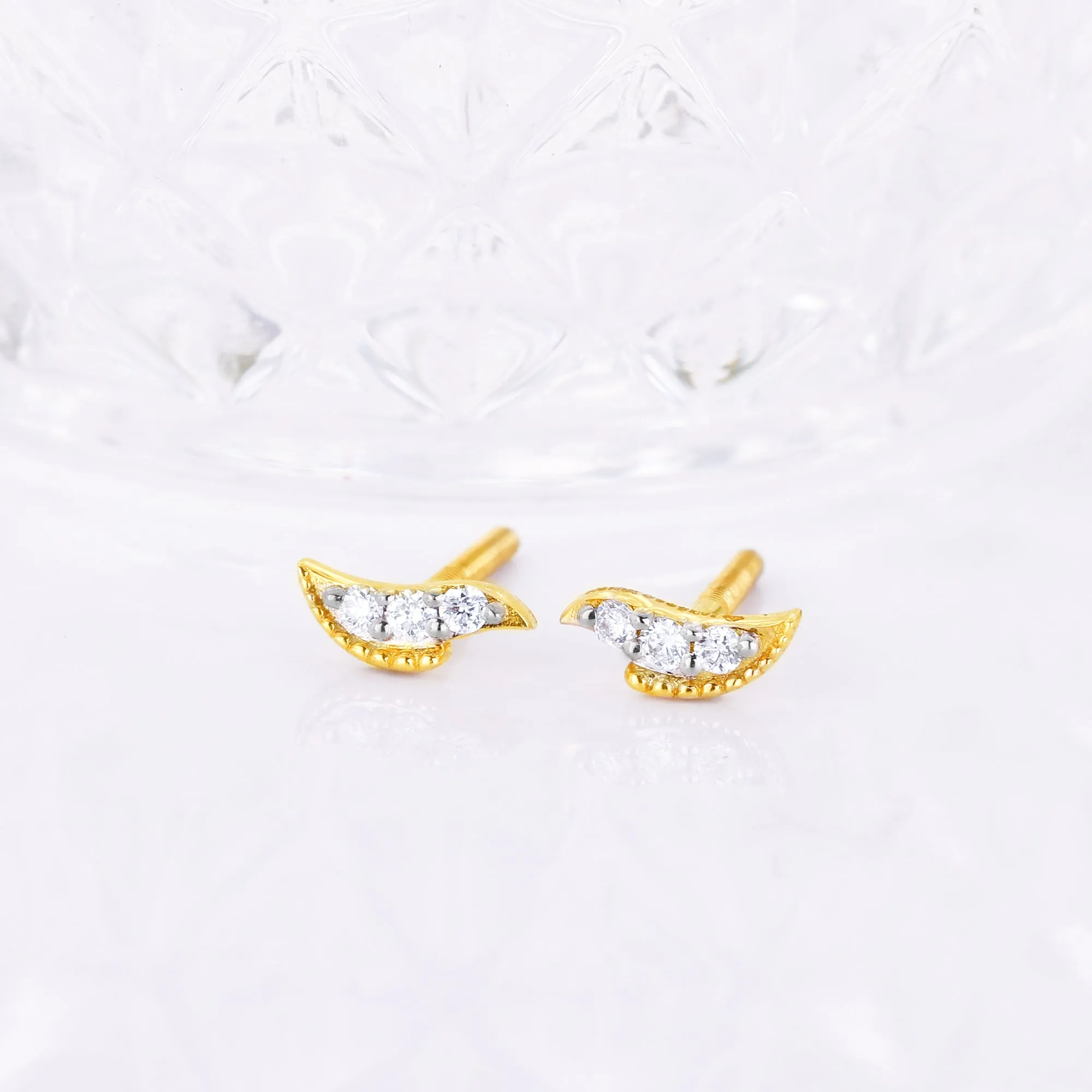 Gold Sole Spark Diamond Earrings Giva