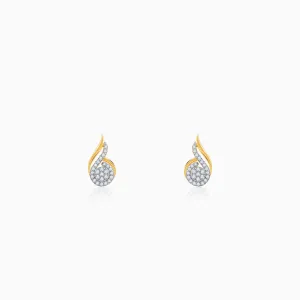 Gold Sparkling Flow Diamond Earrings Giva