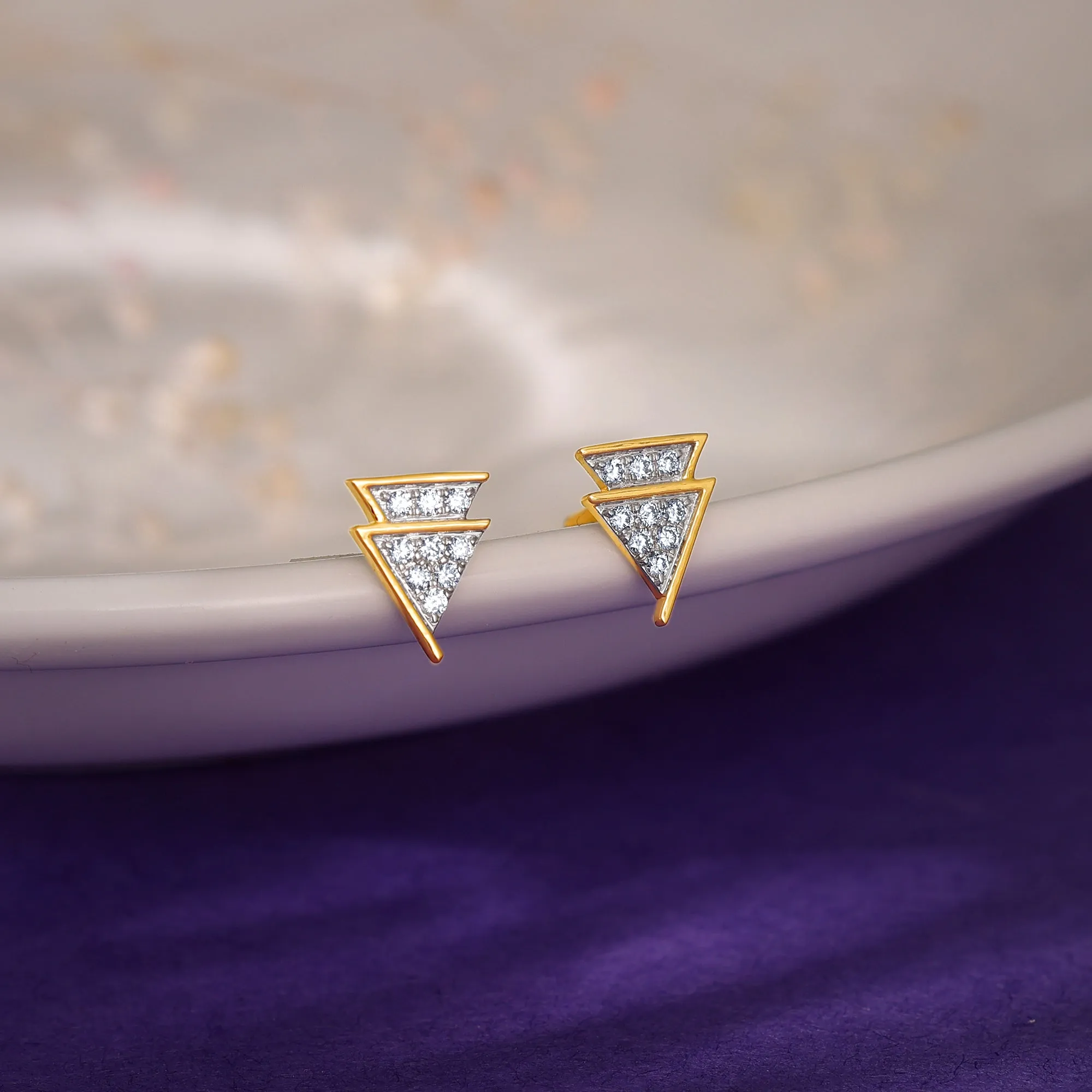 Gold Trilliant Diamond Earrings Giva