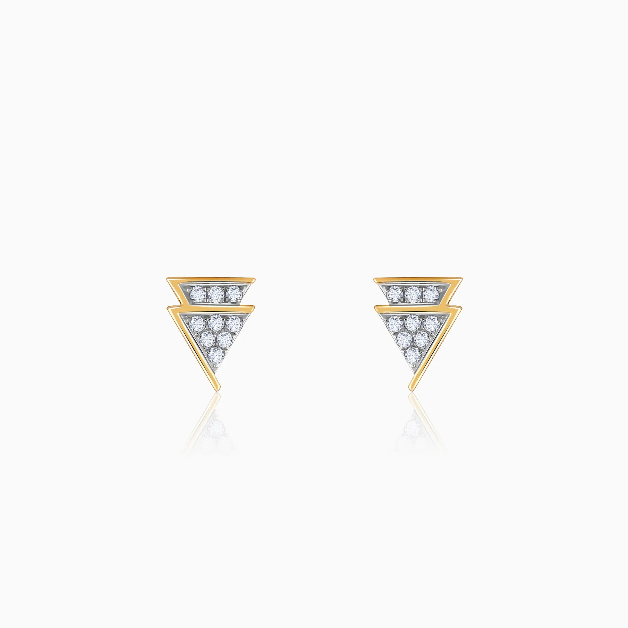 Gold Trilliant Diamond Earrings Giva