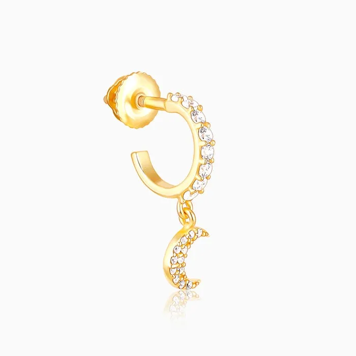 Golden Crescent Moon Dangling Earrings Giva