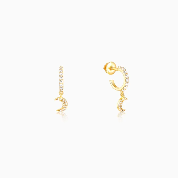 Golden Crescent Moon Dangling Earrings Giva