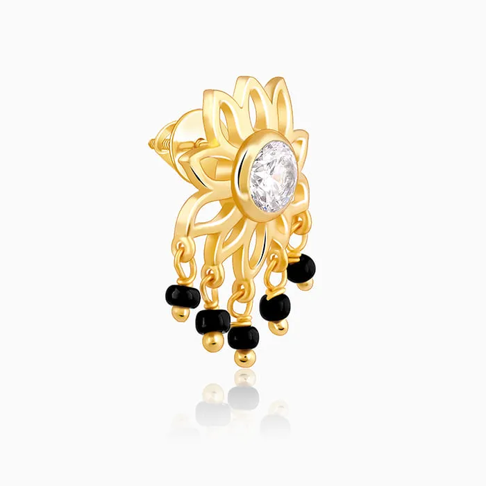 Golden Floral Flourish Mangalsutra Earrings Giva
