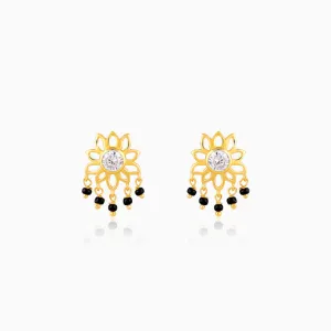 Golden Floral Flourish Mangalsutra Earrings Giva