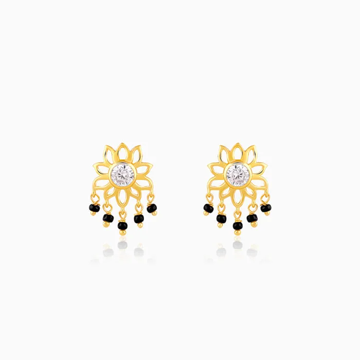 Golden Floral Flourish Mangalsutra Earrings Giva