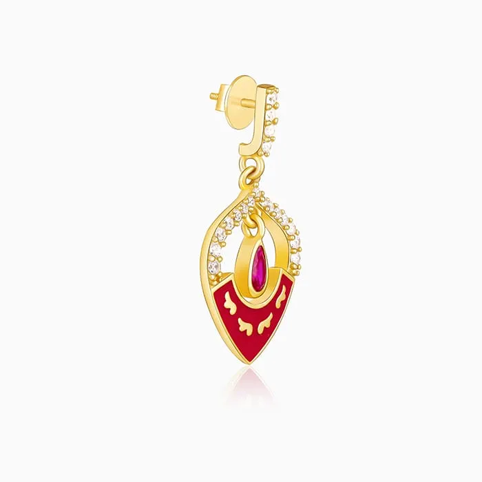 Golden Flower Decor Earrings Giva
