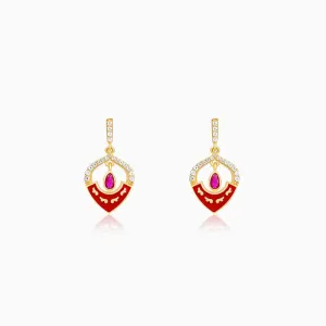 Golden Flower Decor Earrings Giva