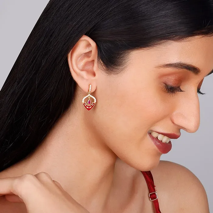 Golden Flower Decor Earrings Giva