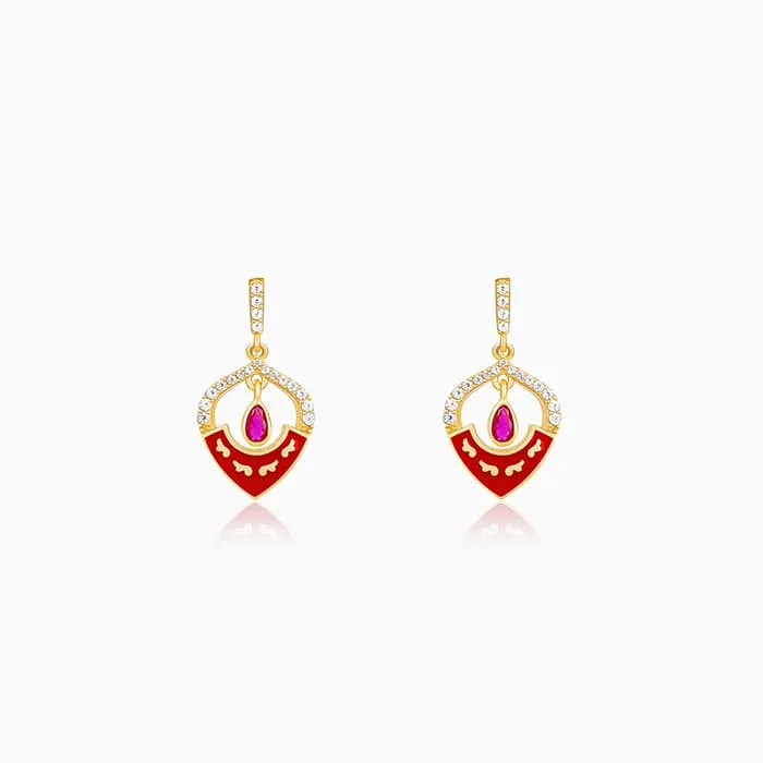Golden Flower Decor Earrings Giva