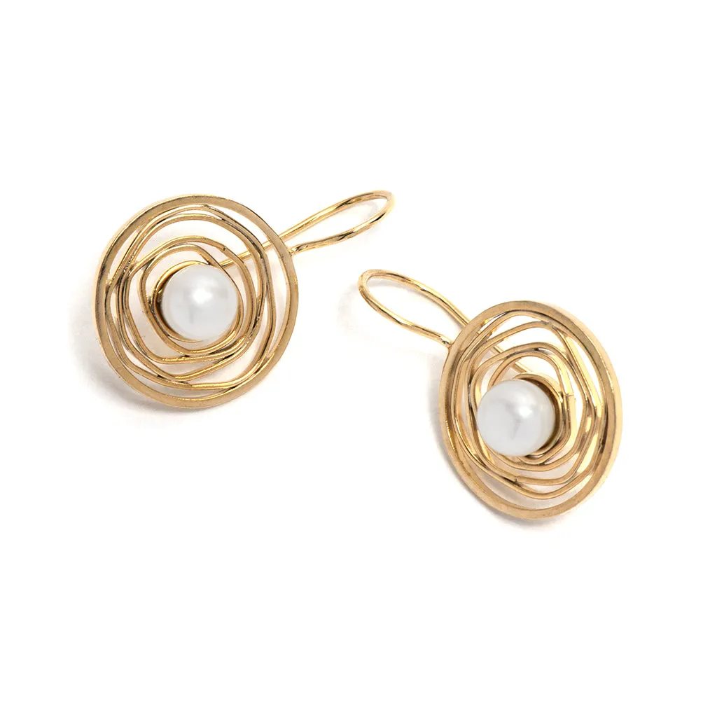 Golden Imprint Hook Earrings Pieces of Eight