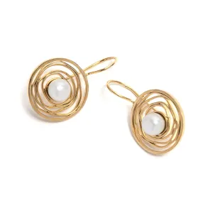 Golden Imprint Hook Earrings Pieces of Eight