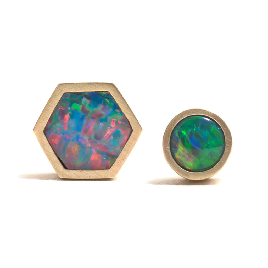 Golden Opal Element Single Stud Earrings Pieces of Eight