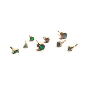 Golden Opal Element Single Stud Earrings Pieces of Eight