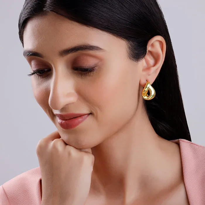 Golden Twisted Loop Earrings Giva