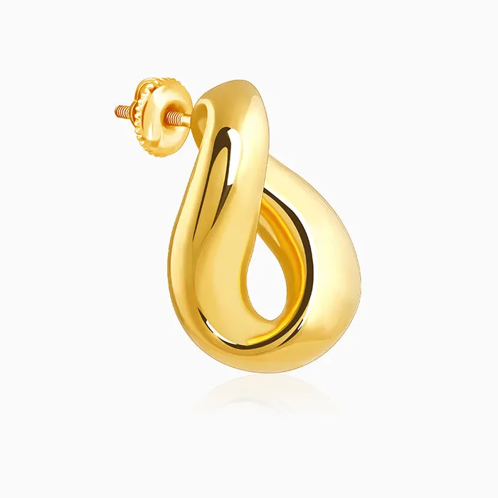 Golden Twisted Loop Earrings Giva