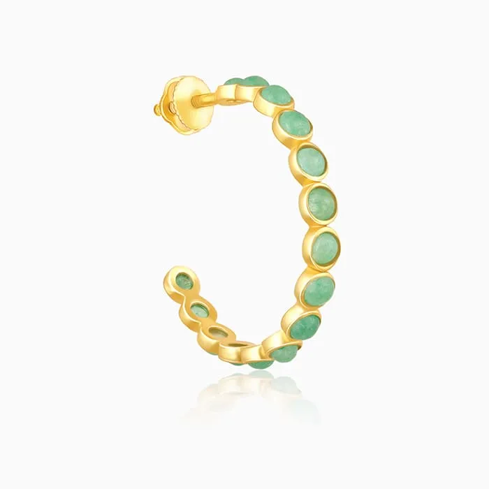Golden Verdant Stone Hoop Earring Giva