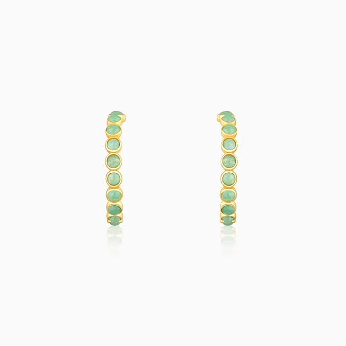 Golden Verdant Stone Hoop Earring Giva