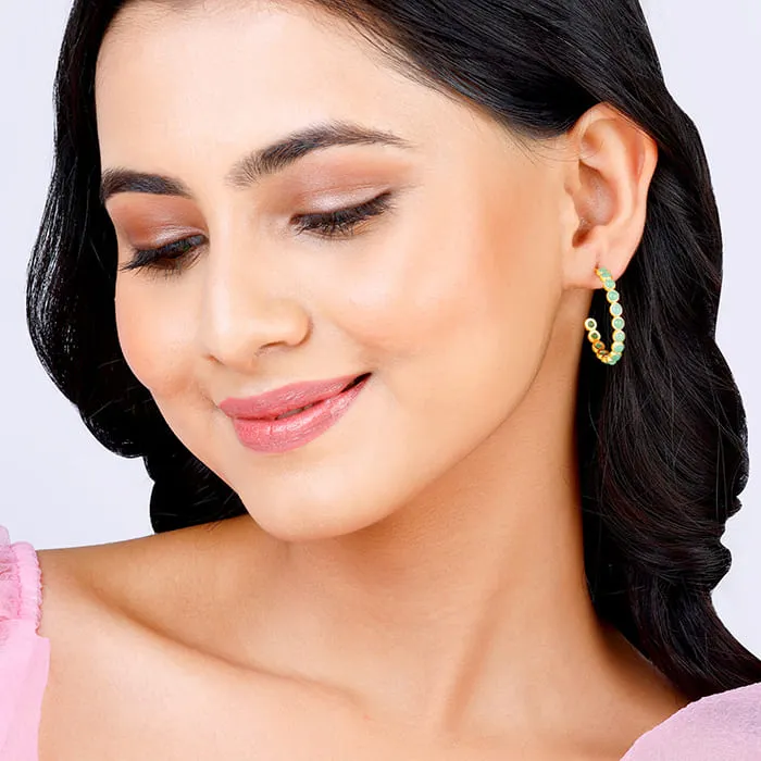 Golden Verdant Stone Hoop Earring Giva