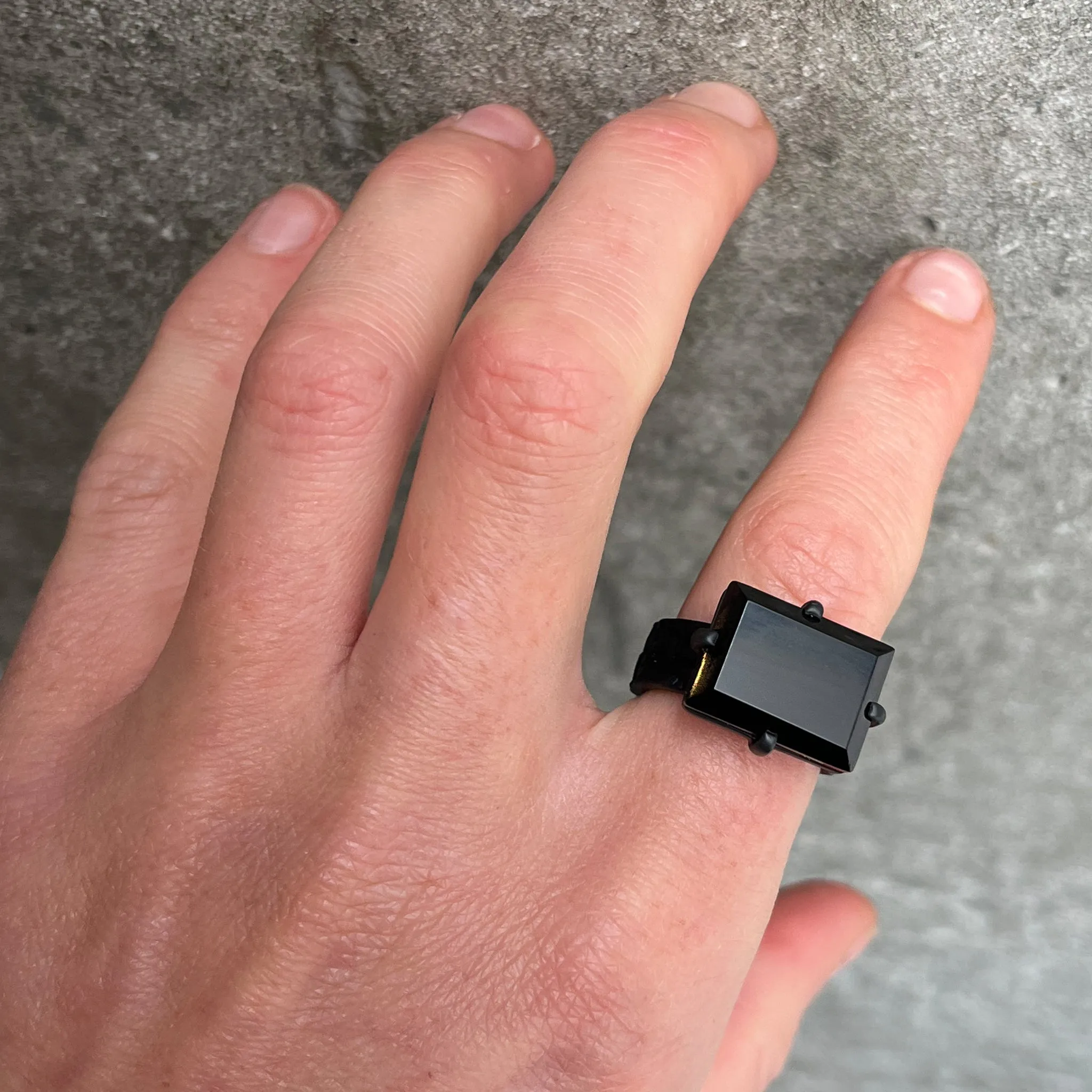 Gorilla Skin Onyx Ring Pieces of Eight