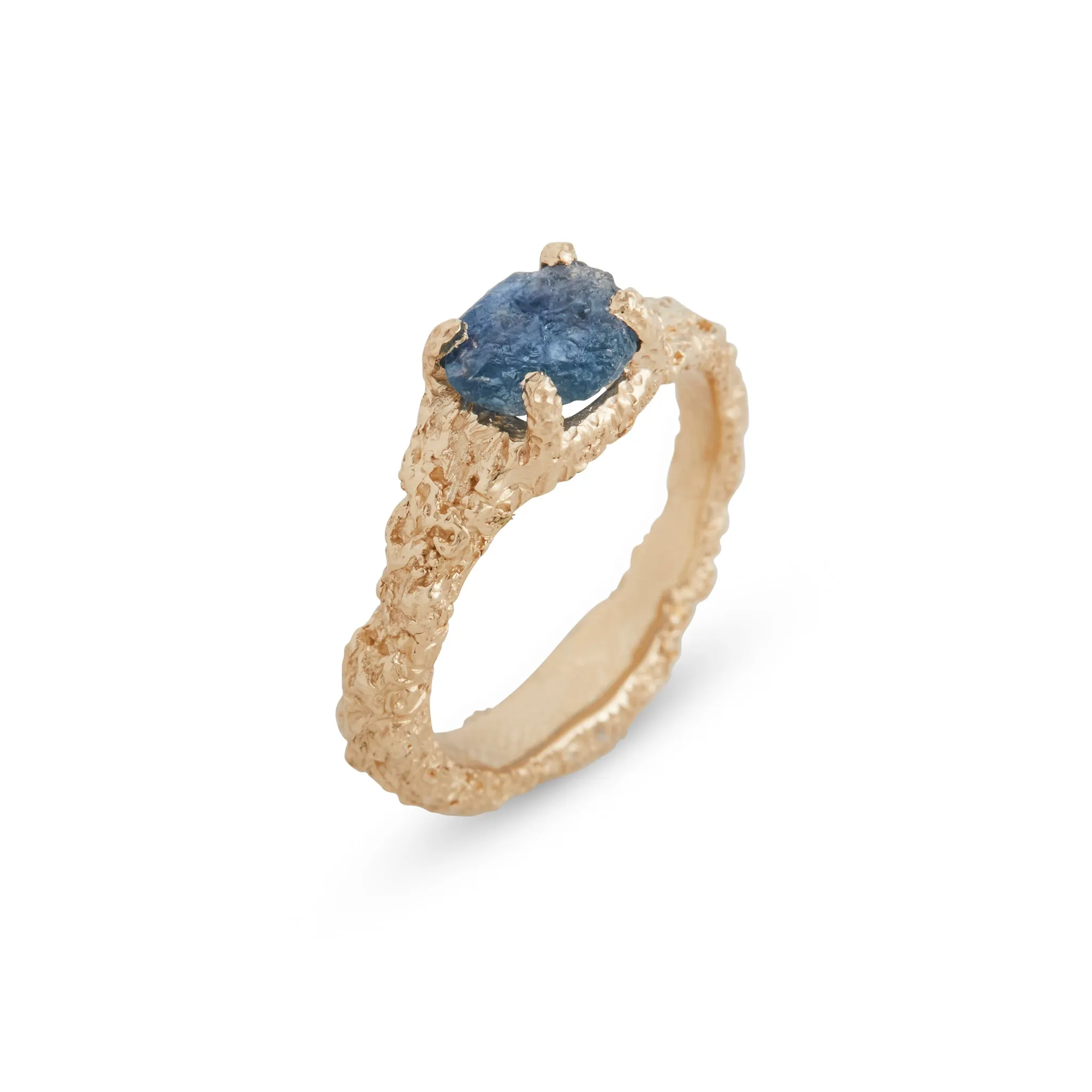 Graceful Inner Islands Uncut Sapphire Ring Pieces of Eight