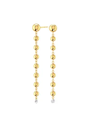 Grand Cascade Nude 18K Gold Earrings w. Lab-Grown Diamonds