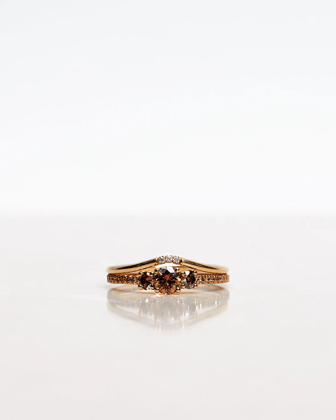 Greta Chocolate 18K Gold, Whitegold or Rosegold Ring w. Diamonds