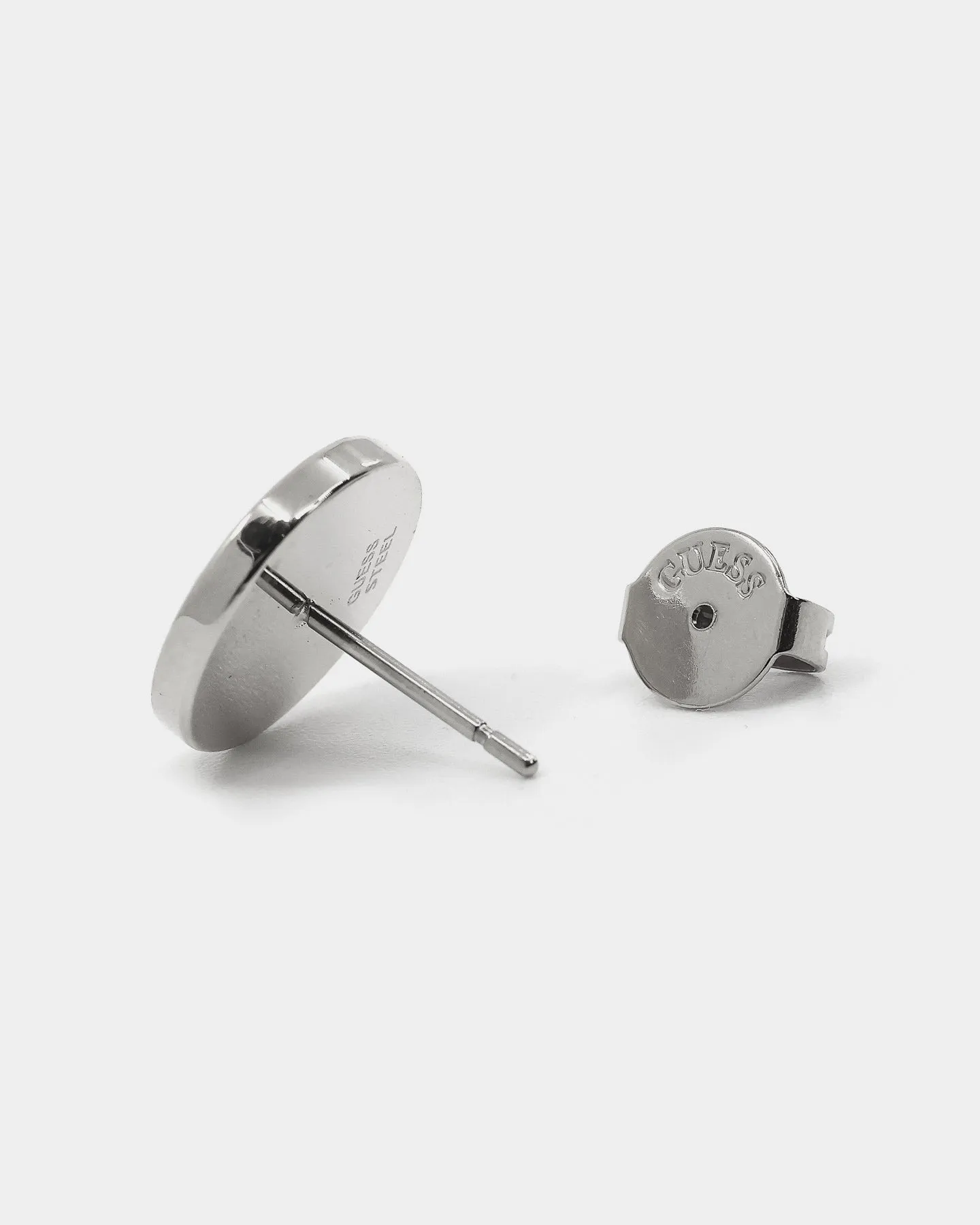 Guess Mainline Women's Coin and Crystal Stud Earrings Silver