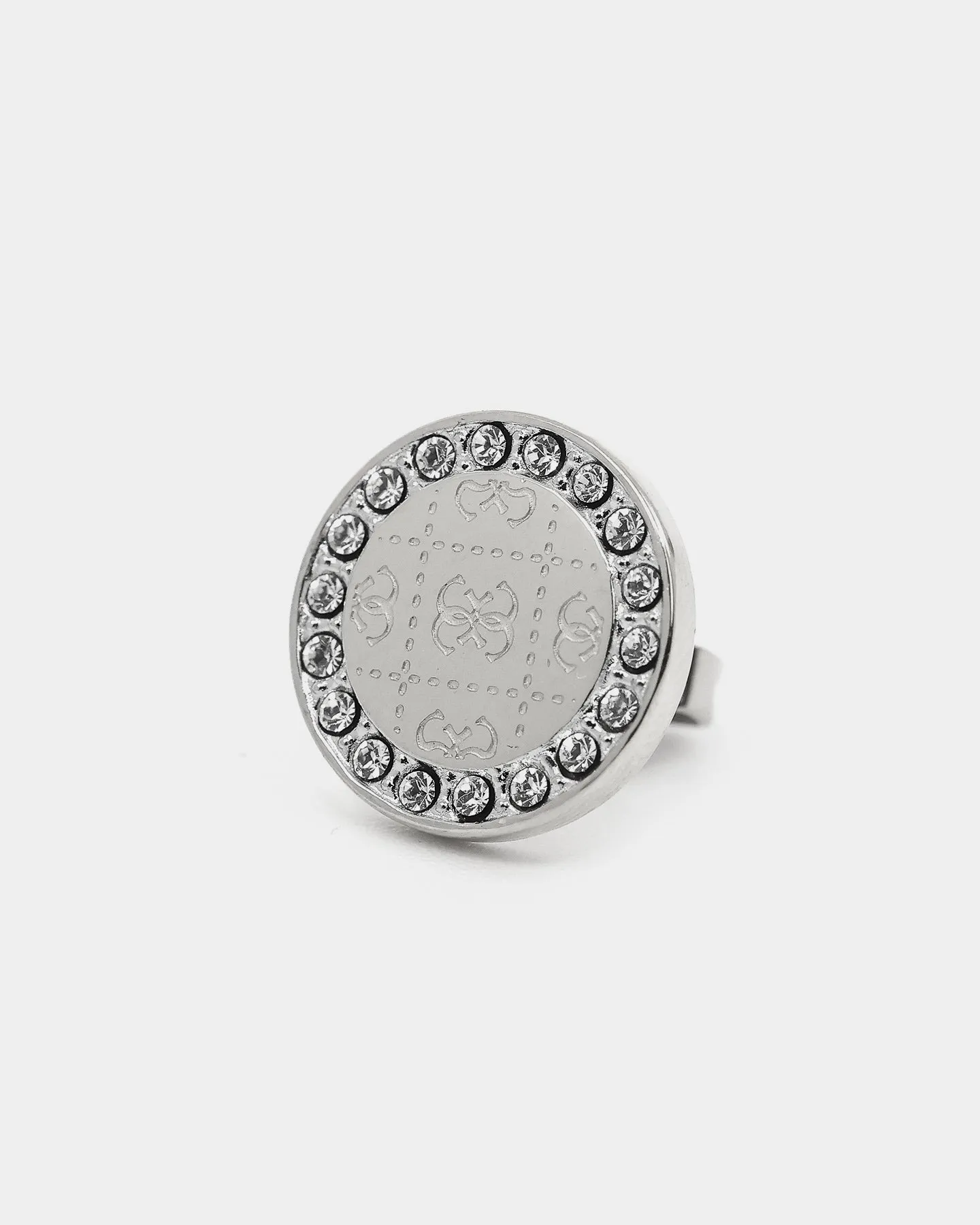 Guess Mainline Women's Coin and Crystal Stud Earrings Silver