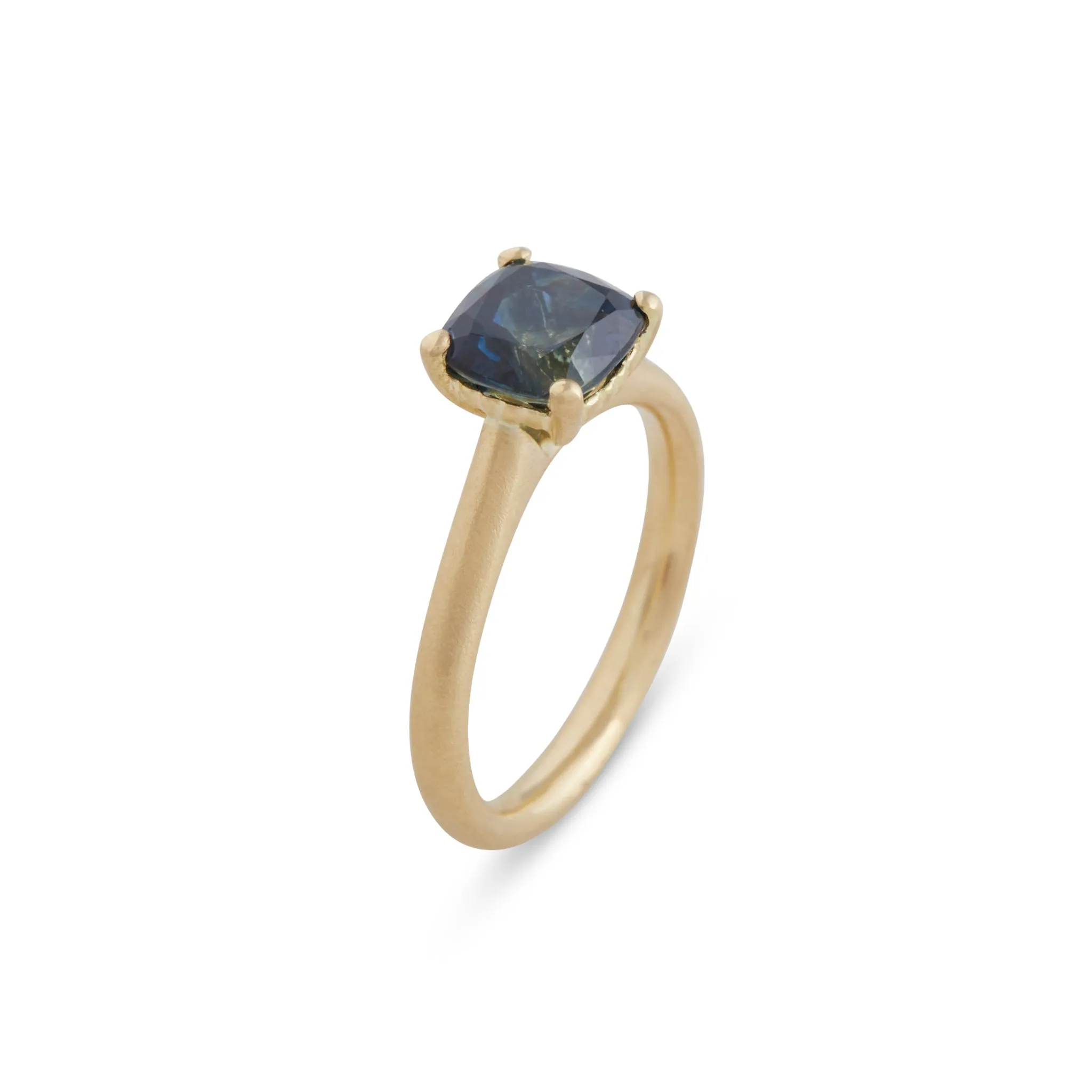 Harvest Cushion Blue Sapphire Ring Pieces of Eight