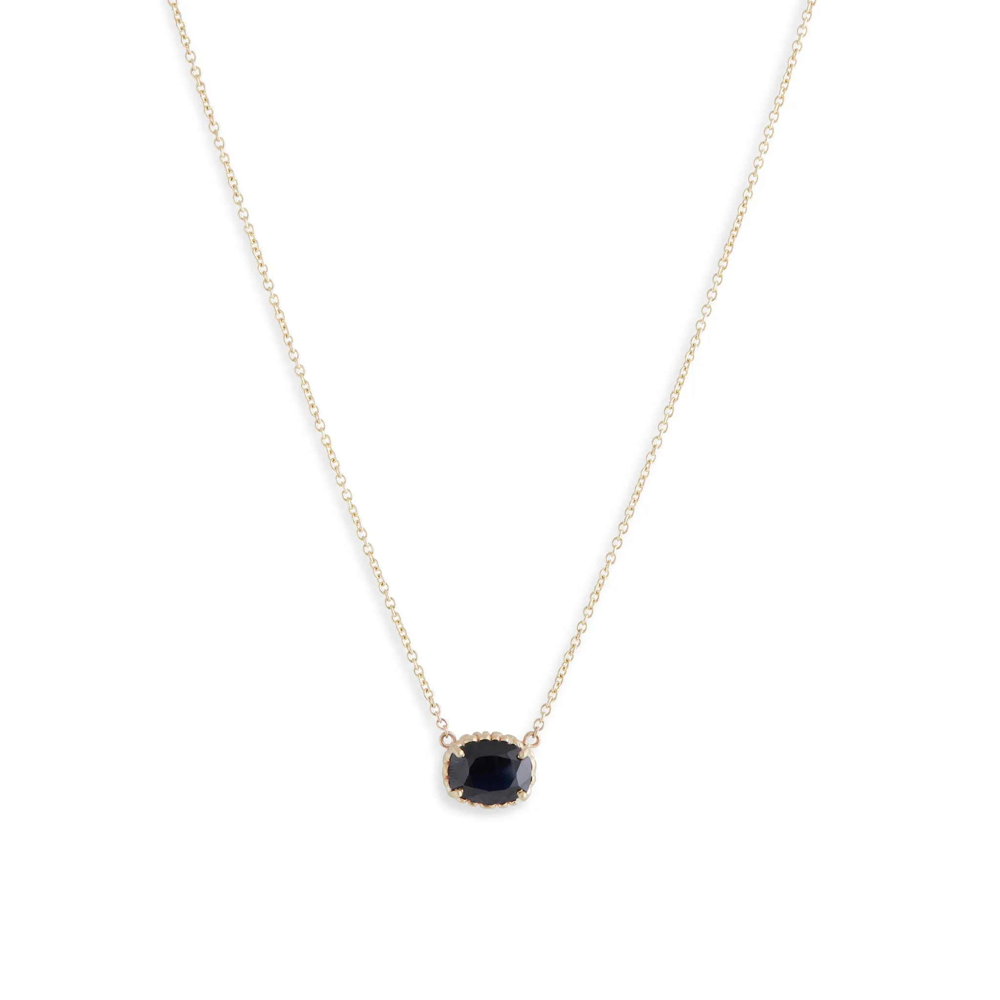 Harvest Inky Blue Oval Sapphire Pendant Pieces of Eight