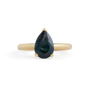 Harvest Pear Teal Parti Sapphire Ring Pieces of Eight