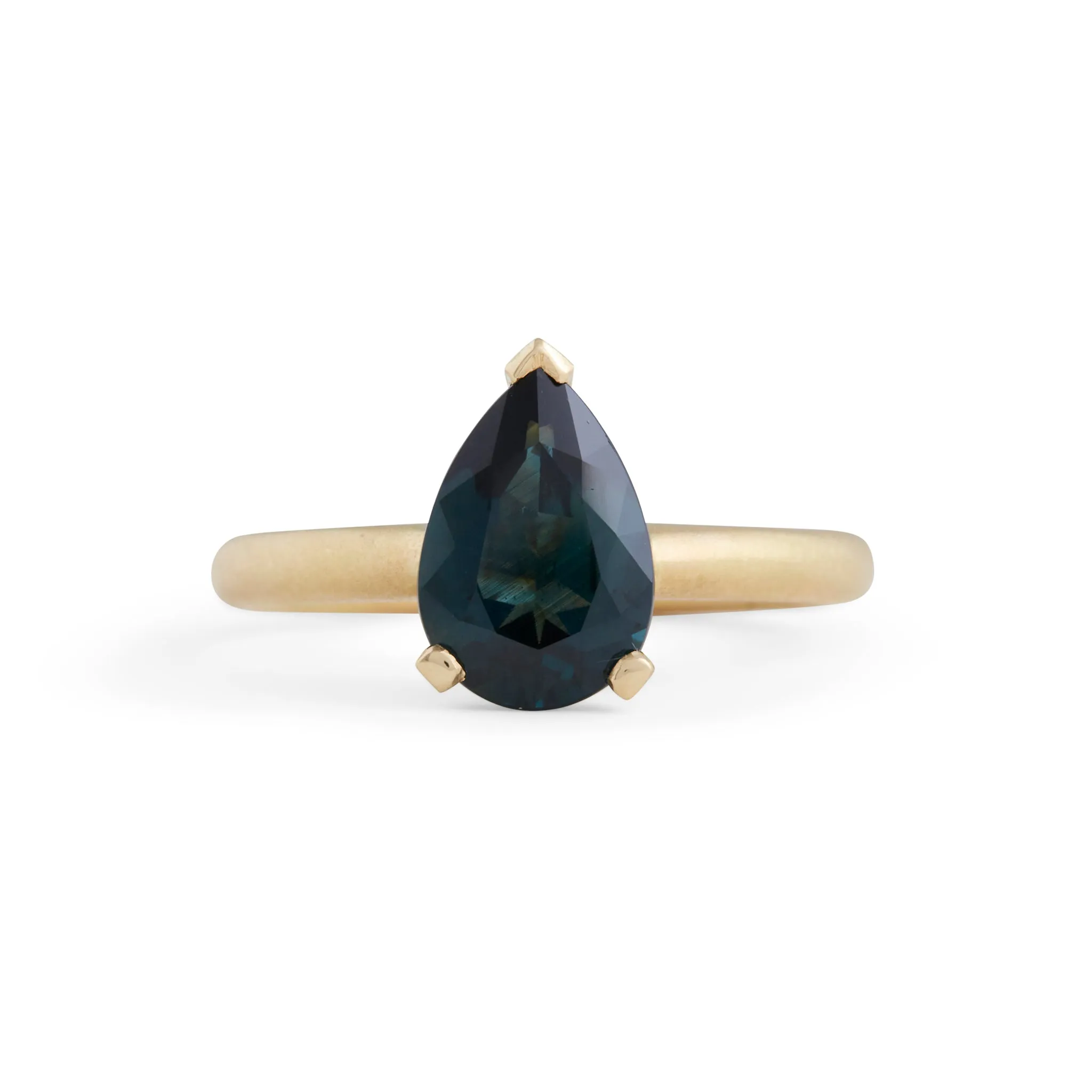 Harvest Pear Teal Parti Sapphire Ring Pieces of Eight