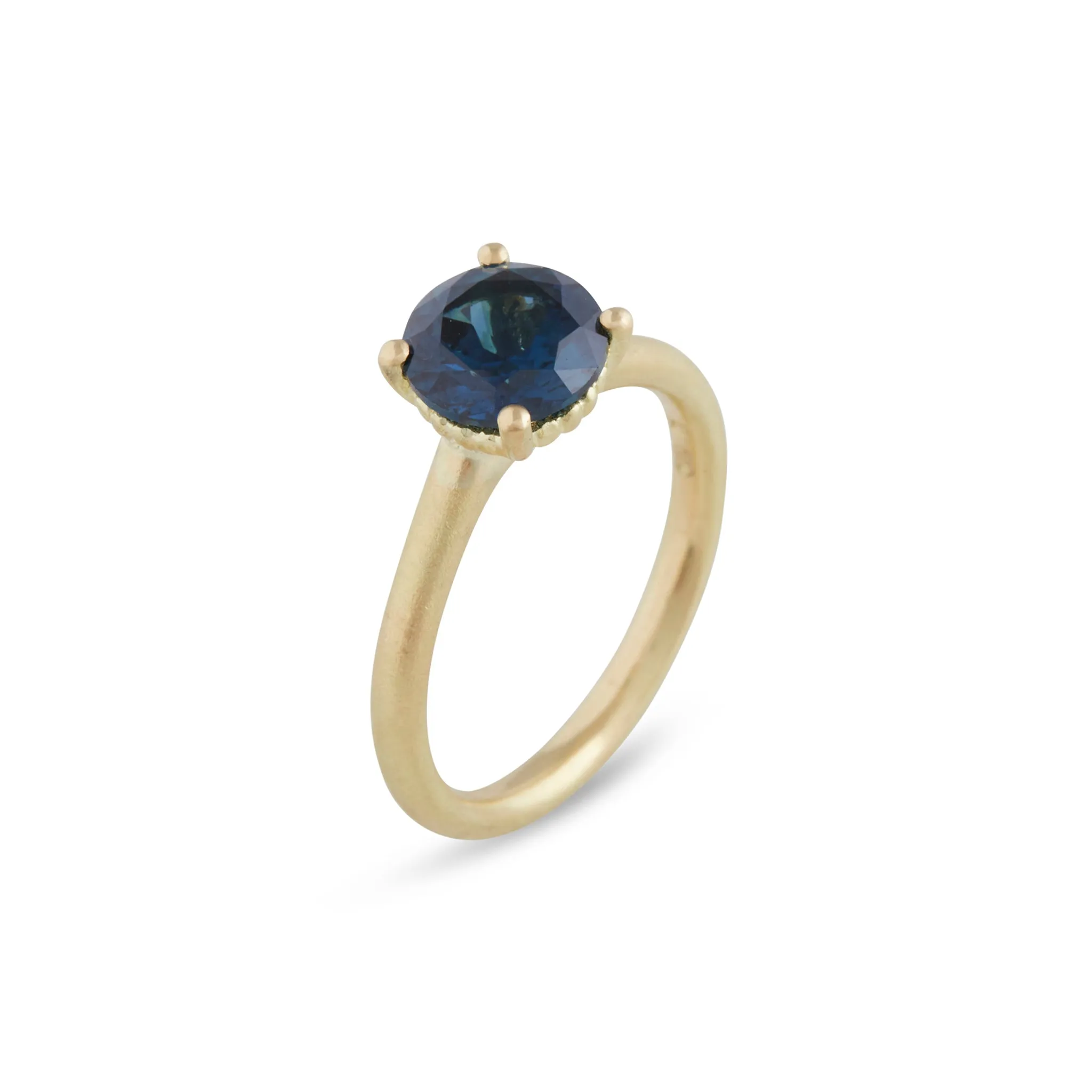 Harvest Round Blue Sapphire Ring Pieces of Eight