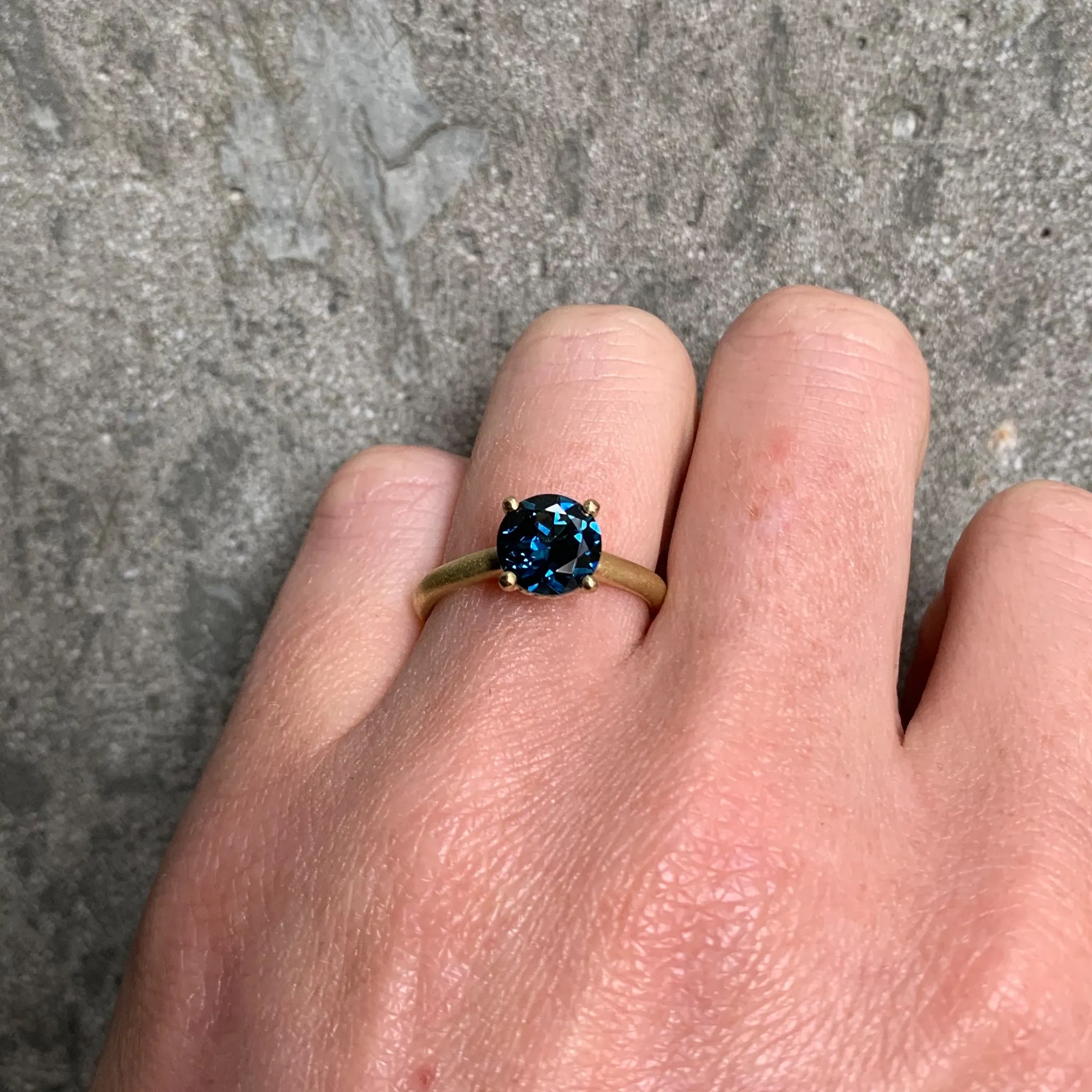 Harvest Round Blue Sapphire Ring Pieces of Eight