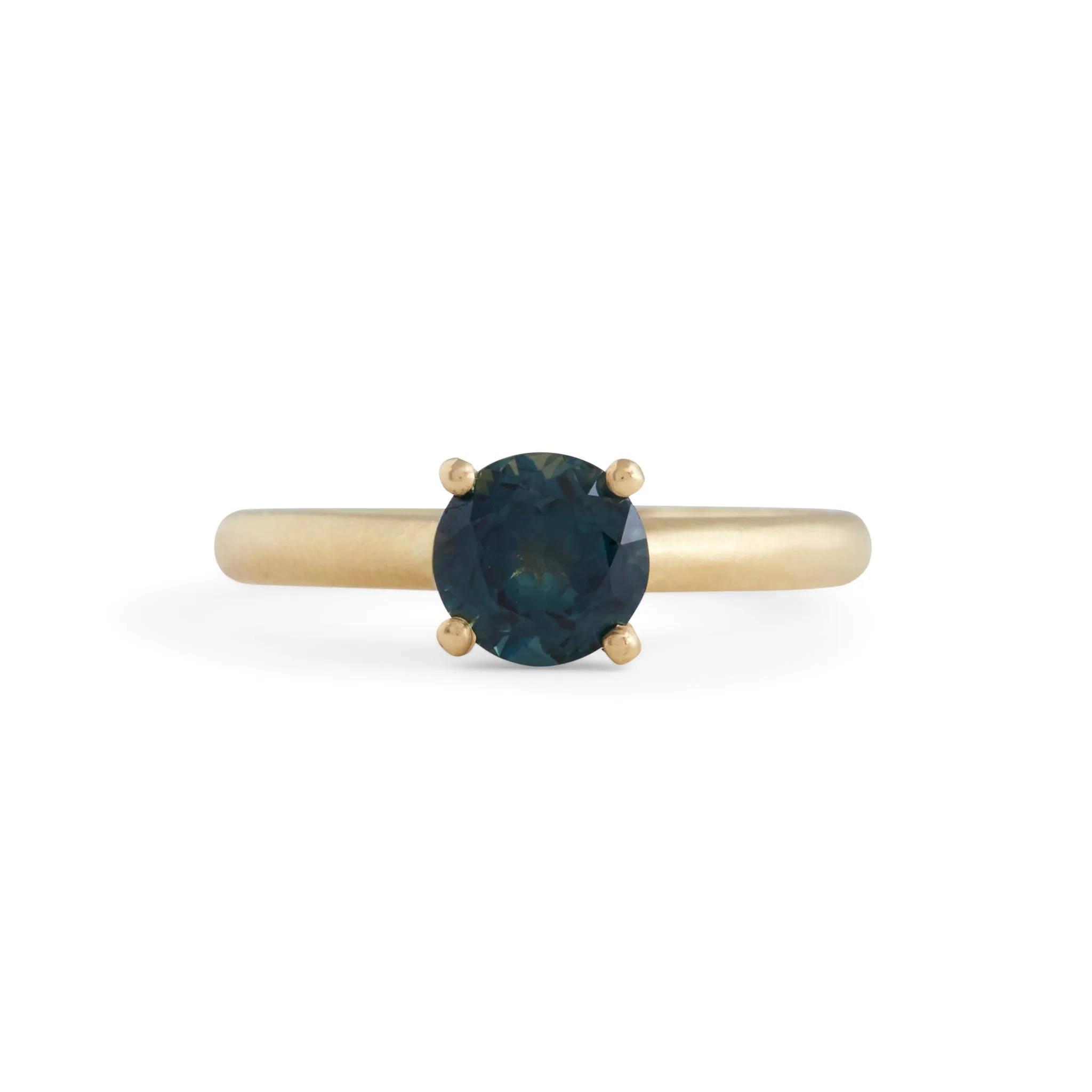 Harvest Round Teal Parti Sapphire Ring Pieces of Eight