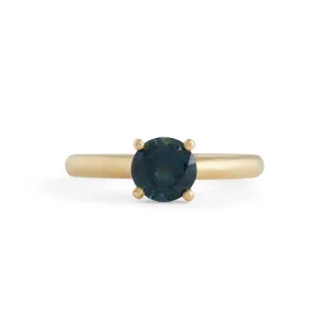 Harvest Round Teal Parti Sapphire Ring Pieces of Eight