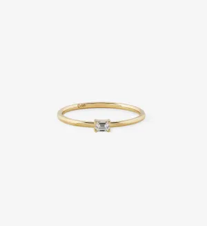 Horizontal Emerald-Cut Diamond Ring 0.10