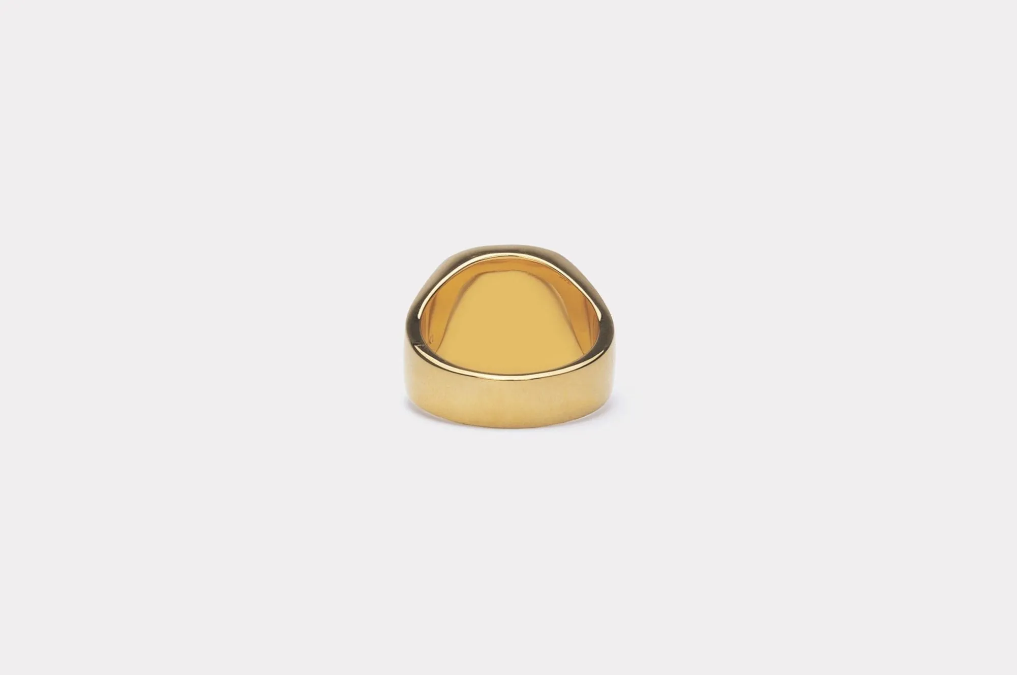 IX Cushion Signet 22K Gold Plated w. Onyx Ring