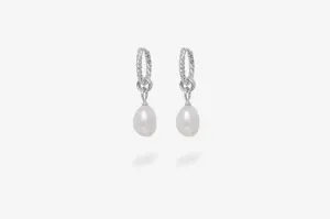 IX Ocean Pearl Silver Hoop