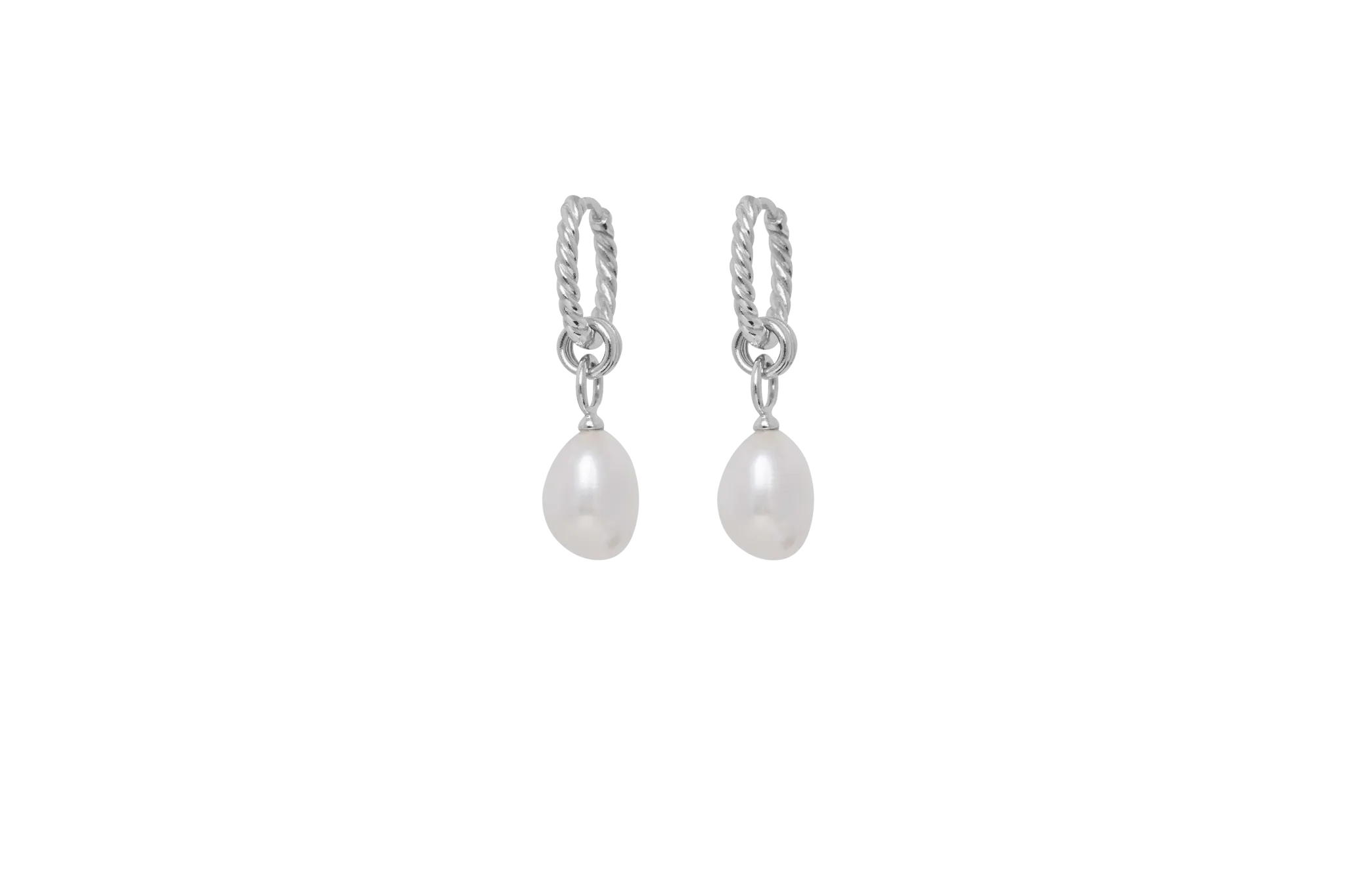 IX Ocean Pearl Silver Hoop