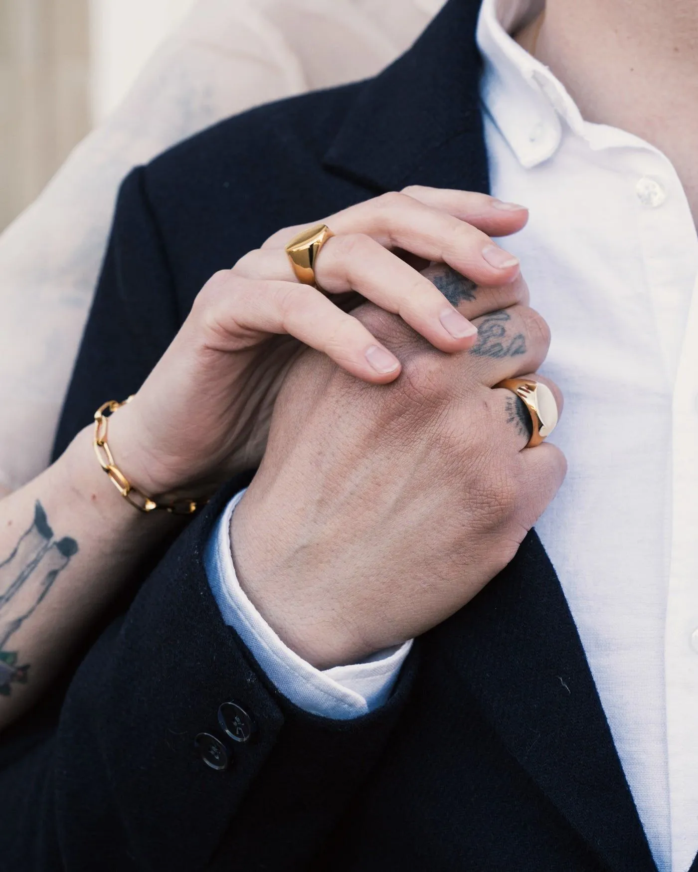IX Oval Signet 14K Gold Ring