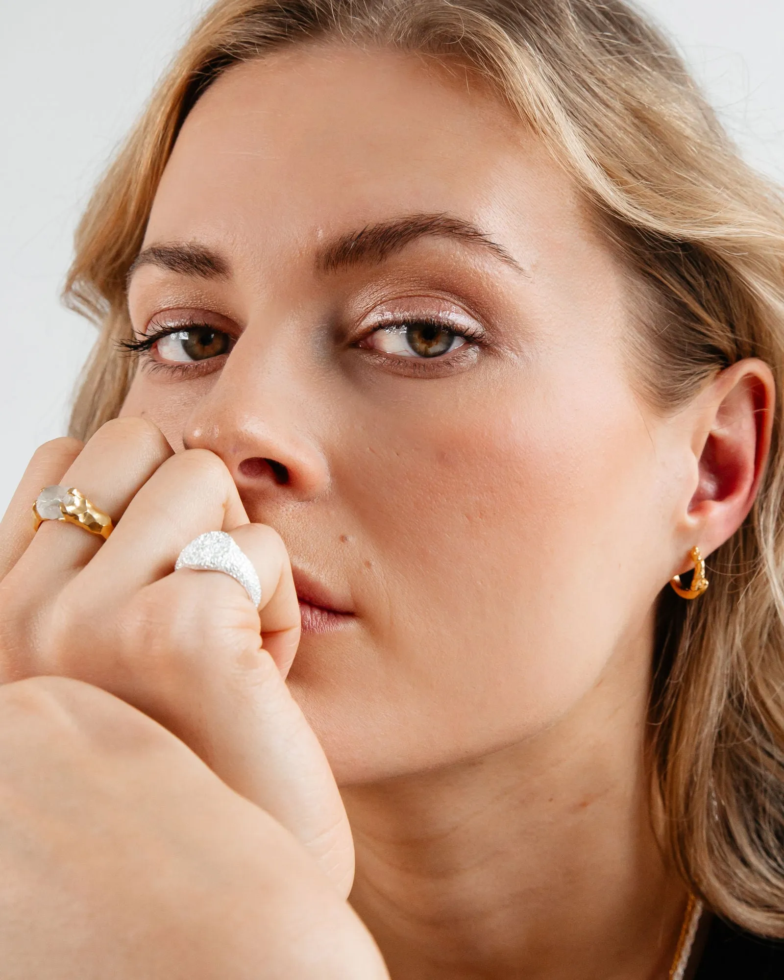 IX Rustic 22k Gold Plated Hoop