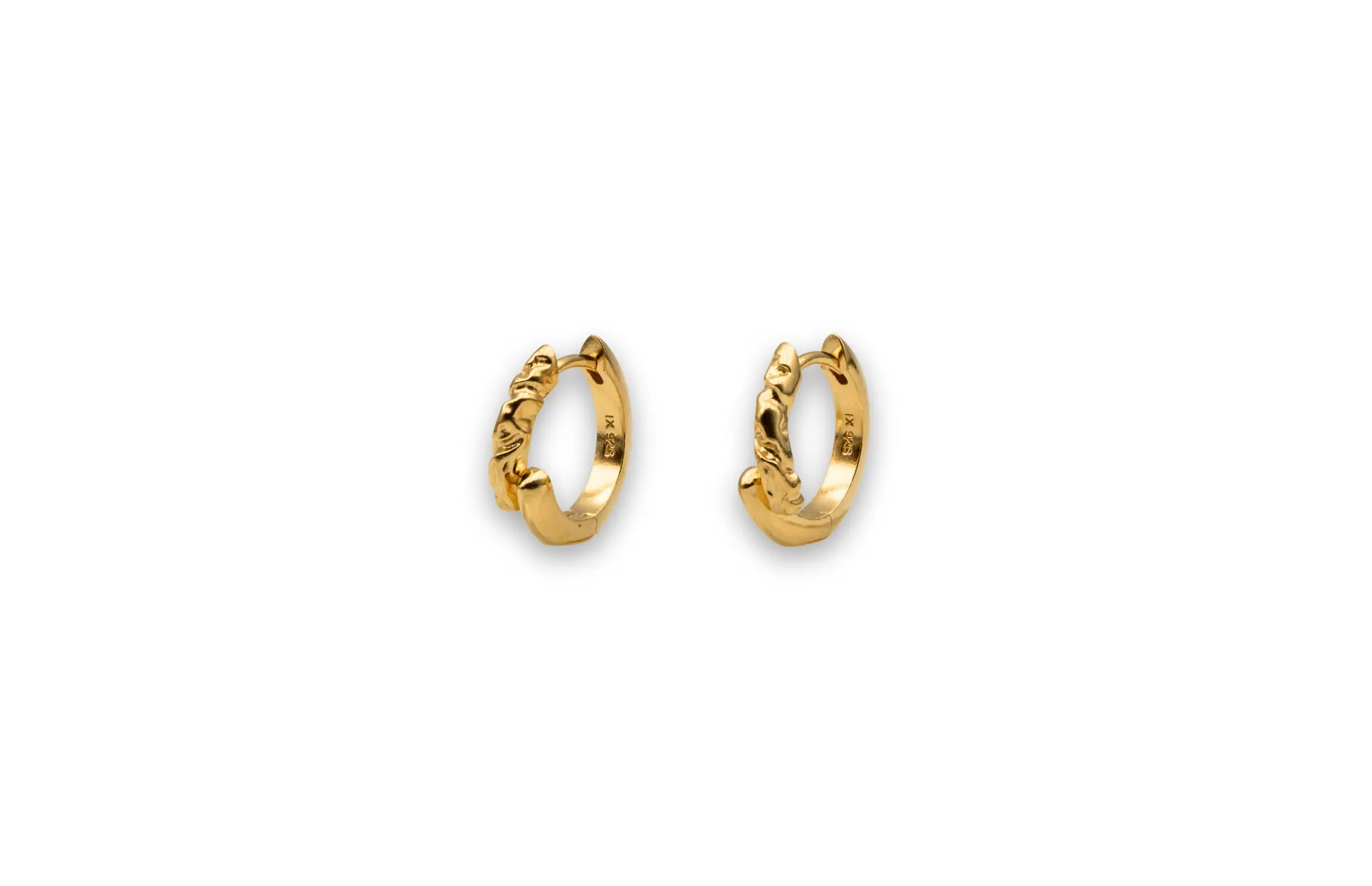 IX Rustic 22k Gold Plated Hoop